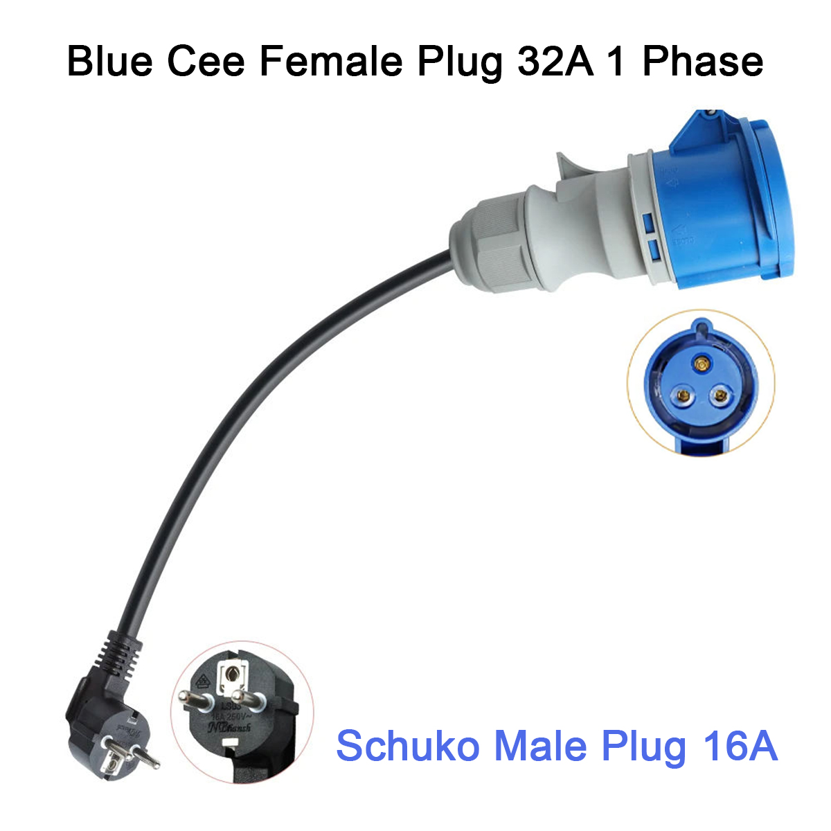 قابس طاقة أنثوي أزرق NTO CEE ب - مراجعة Ev Charger Adapter وسعره