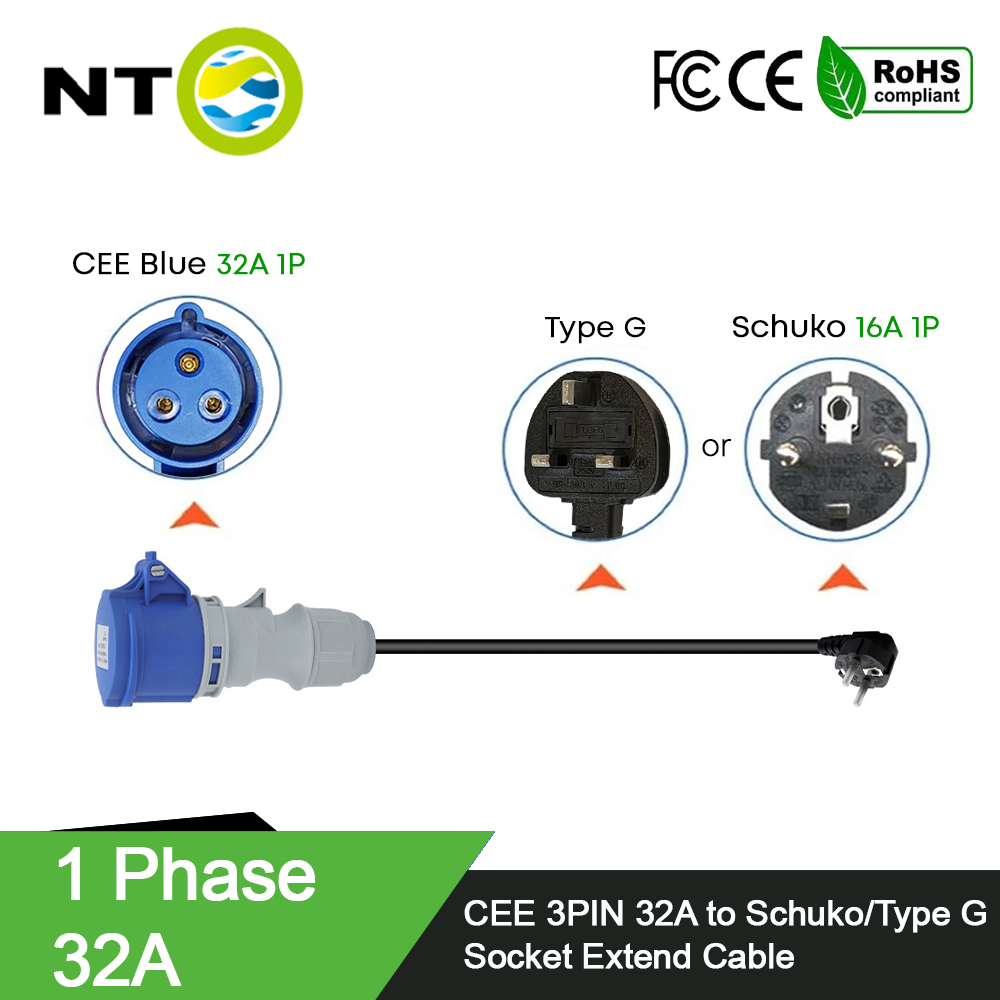 قابس طاقة أنثوي أزرق NTO CEE ب - مراجعة Ev Charger Adapter وسعره