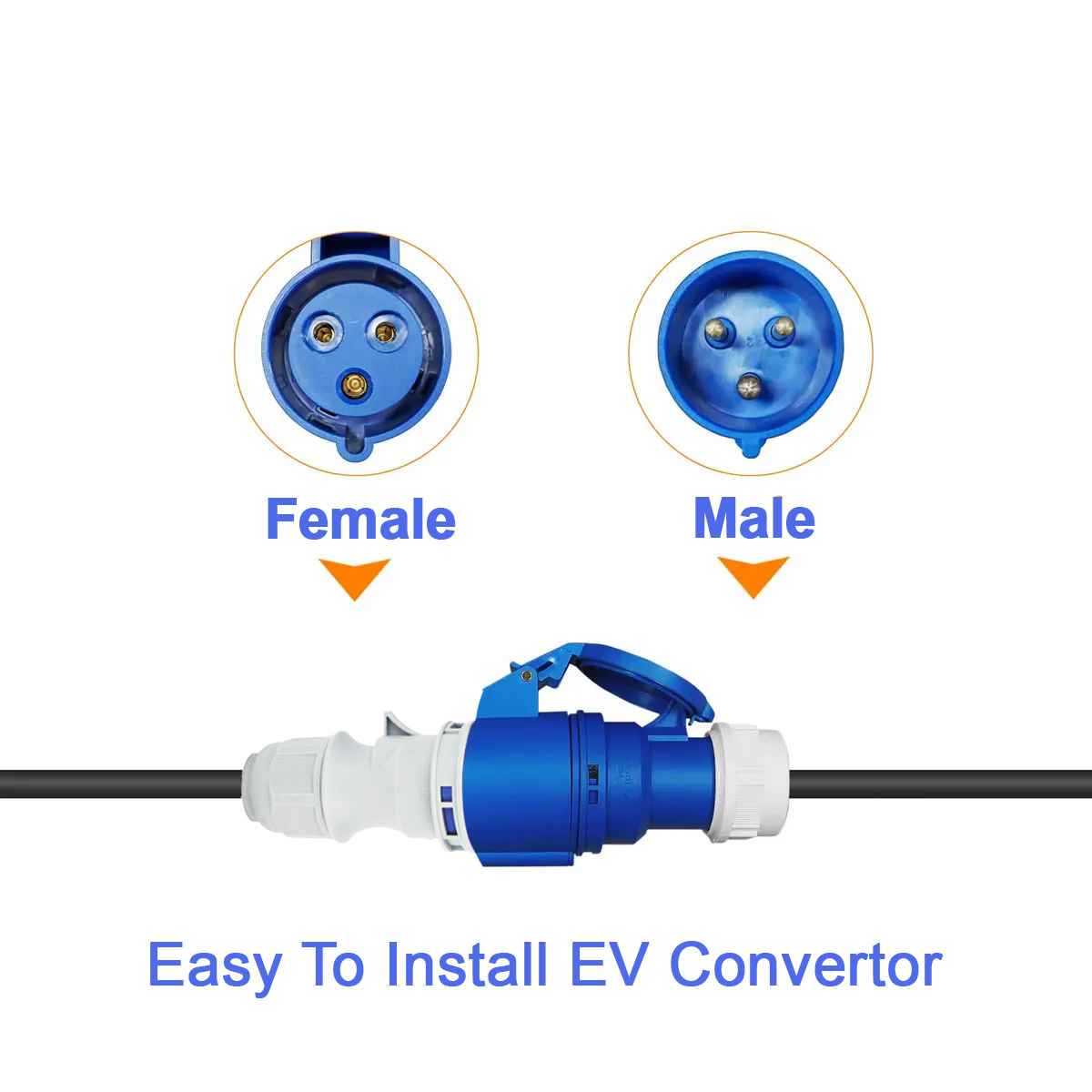 قابس طاقة أنثوي أزرق NTO CEE ب - مراجعة Ev Charger Adapter وسعره